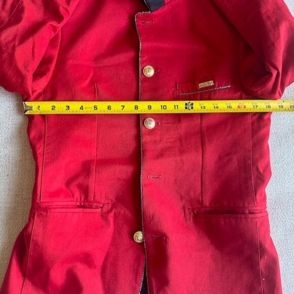 Mondo Men's Red Military Style Jackson Jacket With Gold Buttons Size Medium - Picture 11 of 12